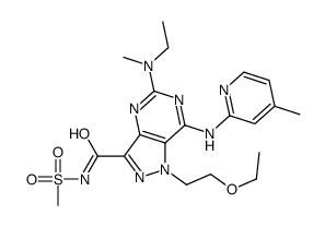 1-(2-ethoxyethyl)-5-[ethyl(methyl)amino]-7-[(4-methylpyridin-2-yl)amino]-N-methylsulfonylpyrazolo[4,3-d]pyrimidine-3-carboxamide Structure