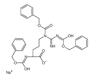 N2,N5-bis[(benzyloxy)carbonyl]-N5-[imino[[(benzyloxy)carbonyl]amino]methyl]-L-ornithine, monosodium salt Structure