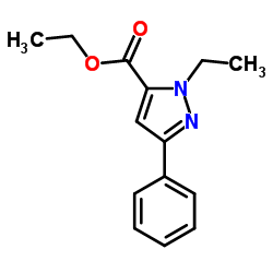 Ethyl 1-ethyl-3-phenyl-1H-pyrazole-5-carboxylate结构式