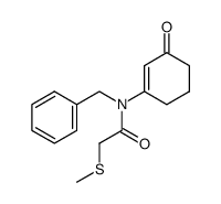 N-benzyl-N-(3-oxo-1-cyclohexen-1-yl)-α-(methylthio)acetamide结构式