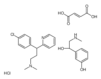 (Z)-but-2-enedioic acid,3-(4-chlorophenyl)-N,N-dimethyl-3-pyridin-2-ylpropan-1-amine,3-[(1R)-1-hydroxy-2-(methylamino)ethyl]phenol,hydrochloride Structure