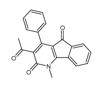 1-Methyl-3-acetyl-4-phenyl-2,5-dioxo-dihydroindeno[1,2-b]pyridine结构式