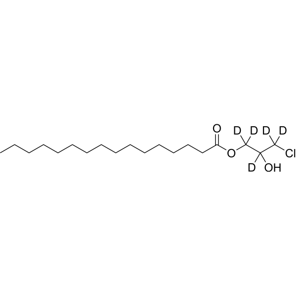 (±)-1-Hexadecanoyl-3-chloropropane-d5-diol结构式