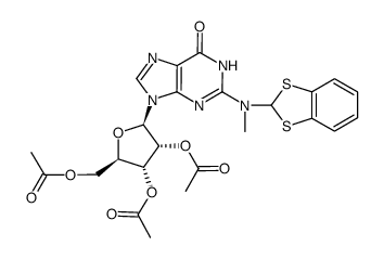 2',3',5'-Tri-O-acetyl-N2-(1,3-benzodithiol-2-yl)-N2-methylguanosine结构式