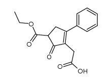 (4-ethoxycarbonyl-5-oxo-2-phenyl-cyclopent-1-enyl)-acetic acid Structure