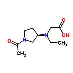 N-[(3R)-1-Acetyl-3-pyrrolidinyl]-N-ethylglycine Structure