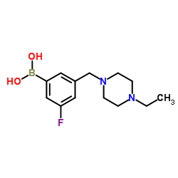 {3-[(4-Ethyl-1-piperazinyl)methyl]-5-fluorophenyl}boronic acid Structure