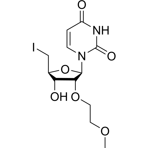 5’-Deoxy-5’-iodo-2’-O-(2-methoxyethyl)uridine Structure