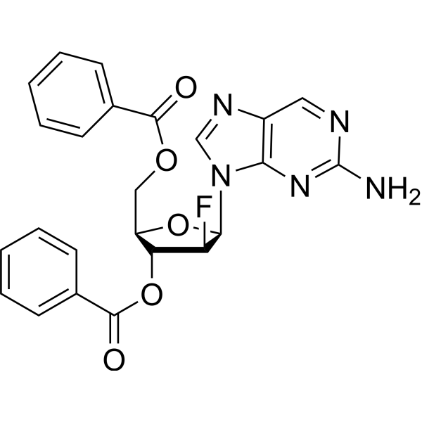 2-Aminopurine-9-beta-D-(3’,5’-di-O-benzoyl-2’-deoxy-2’-fluoro)arabinoriboside结构式