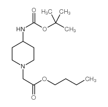 4-叔丁氧基羰基氨基-1-哌啶乙酸丁酯结构式