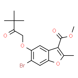 methyl 6-bromo-5-(3,3-dimethyl-2-oxobutoxy)-2-methylbenzofuran-3-carboxylate结构式