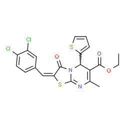 ethyl 2-(3,4-dichlorobenzylidene)-7-methyl-3-oxo-5-(2-thienyl)-2,3-dihydro-5H-[1,3]thiazolo[3,2-a]pyrimidine-6-carboxylate structure