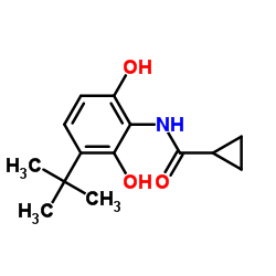 N-[2,6-Dihydroxy-3-(2-methyl-2-propanyl)phenyl]cyclopropanecarboxamide Structure