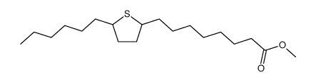 8-(5-hexyl-tetrahydro-thiophen-2-yl)-octanoic acid methyl ester结构式