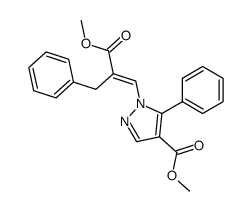 1-(2-methoxycarbonyl-3-phenyl-propenyl)-5-phenyl-1H-pyrazole-4-carboxylic acid methyl ester Structure