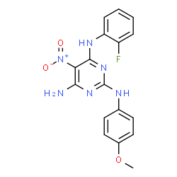 N~4~-(2-fluorophenyl)-N~2~-(4-methoxyphenyl)-5-nitropyrimidine-2,4,6-triamine Structure