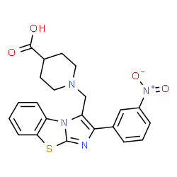 1-[2-(3-NITROPHENYL)BENZO[D]IMIDAZO[2,1-B]-THIAZOL-3-YLMETHYL]PIPERIDINE-4-CARBOXYLICACID结构式