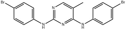 N2,N4-Bis-(4-bromo-phenyl)-5-methyl-pyrimidine-2,4-diamine结构式