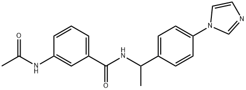 Benzamide, 3-(acetylamino)-N-[1-[4-(1H-imidazol-1-yl)phenyl]ethyl]- Structure