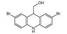 (2,7-dibromo-9,10-dihydroacridin-9-yl)methanol结构式