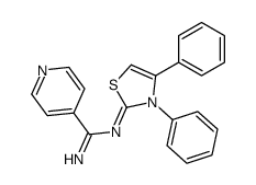 N-(3,4-diphenyl-1,3-thiazol-2-ylidene)pyridine-4-carboximidamide Structure