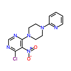 4-Chloro-5-nitro-6-[4-(2-pyridinyl)-1-piperazinyl]pyrimidine Structure