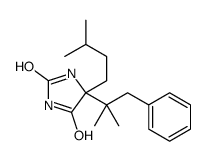 5-(3-methylbutyl)-5-(2-methyl-1-phenylpropan-2-yl)imidazolidine-2,4-dione结构式