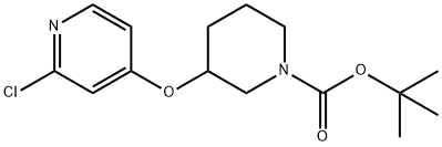 tert-Butyl 3-(2-chloropyridin-4-yloxy)piperidine-1-carboxylate结构式