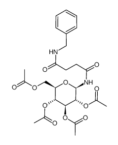 N-phenylmethyl-N'-(2,3,4,6-tetra-O-acetyl-β-D-glucopyranosyl)butanediamide Structure