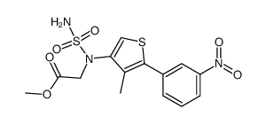 methyl 2-((4-methyl-5-(3-nitrophenyl)thiophen-3-yl)(sulfamoyl)amino)acetate Structure