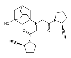 (2S)-1-{[{2[(2S)-2-cyanopyrrolidin-1-yl]-2-oxoethyl}[(3-hydroxytricyclo[3.3.1.1(3,7)]dec-1-yl)amino]]acetyl}pyrrolidine-2-carbonitrile Structure