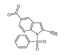 2-Ethynyl-5-nitro-1-(phenylsulfonyl)-1H-pyrrolo[2,3-b]pyridine结构式