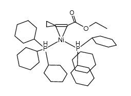 Ni(η2-ethyl cyclopropylideneacetate)(P(C6H11)3)2 Structure