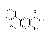 2-amino-5-(2-methoxy-5-methylphenyl)pyridine-3-carboxylic acid结构式