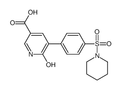 6-oxo-5-(4-piperidin-1-ylsulfonylphenyl)-1H-pyridine-3-carboxylic acid Structure