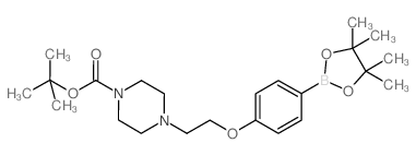 4-(2-(4-频哪醇硼酸酯苯氧基)乙基)哌嗪-1-甲酸叔丁酯结构式