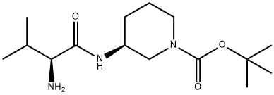 (S)-3-((S)-2-Amino-3-methyl-butyrylamino)-piperidine-1-carboxylic acid tert-butyl ester Structure