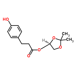 (S)-(2,2-二甲基-1,3-二氧环戊烷-4-基)甲基 3-(4-羟基苯基)丙酸酯结构式