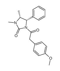 (+)-(4S,5R)-1,5-dimethyl-4-phenyl-3-(4-methoxyphenylacetyl)-2-imidazolidinone结构式