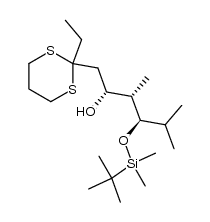 (2R,3S,4R)-4-((tert-butyldimethylsilyl)oxy)-1-(2-ethyl-1,3-dithian-2-yl)-3,5-dimethylhexan-2-ol结构式