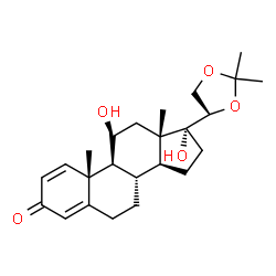 (20R)-11β,17-Dihydroxy-20,21-[isopropylidenebisoxy]pregna-1,4-dien-3-one Structure