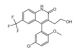 4-(5-chloro-2-methoxyphenyl)-3-(2-hydroxyethyl)-6-(trifluoromethyl)-2(1H)-quinolinone Structure