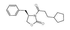 (R)-4-苄基-3-(3-环戊基丙酰基)-噁唑啉-2-酮结构式