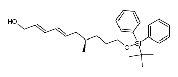 (R,2E,4E)-10-((tert-butyldiphenylsilyl)oxy)-7-methyldeca-2,4-dien-1-ol结构式