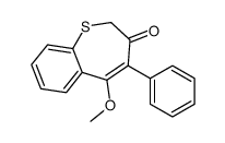 5-methoxy-4-phenyl-1-benzothiepin-3-one Structure