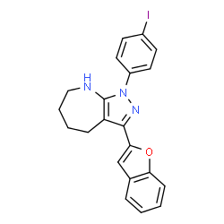 Pyrazolo[3,4-b]azepine, 3-(2-benzofuranyl)-1,4,5,6,7,8-hexahydro-1-(4-iodophenyl)- (9CI) structure