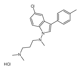 N'-[5-chloro-3-(4-methylphenyl)indol-1-yl]-N,N,N'-trimethylpropane-1,3-diamine,hydrochloride结构式