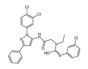 2-[(3-chlorophenyl)carbamoyl-ethylamino]-N-[2-(3,4-dichlorophenyl)-5-phenylpyrazol-3-yl]acetamide Structure