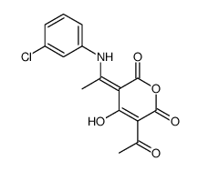 5-acetyl-3-[1-(m-chlorophenylamino)ethylidene]-4-hydroxy-2H-pyran-2,6(3H)-dione Structure