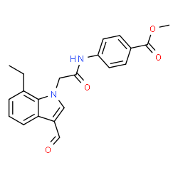 Benzoic acid, 4-[[(7-ethyl-3-formyl-1H-indol-1-yl)acetyl]amino]-, methyl ester (9CI)结构式